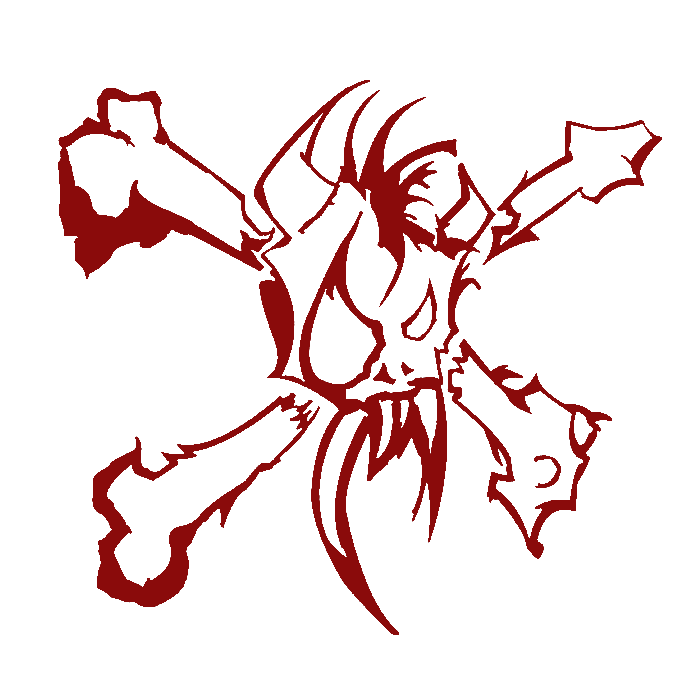 Metalica skull logo in red